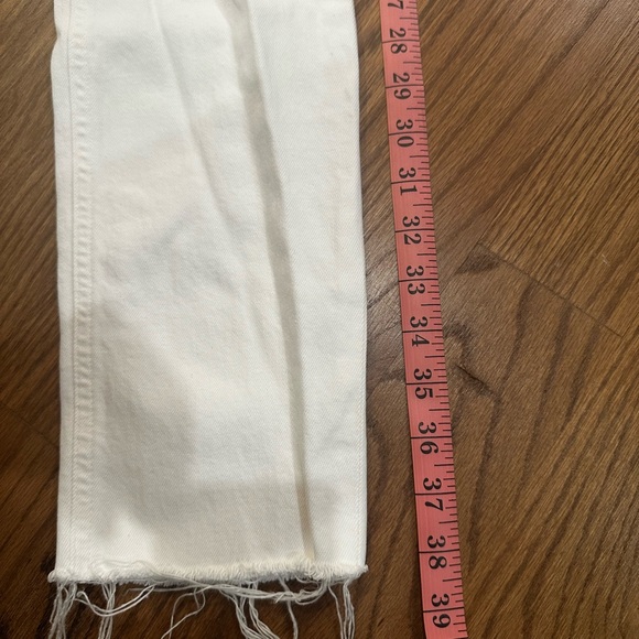 Agolde Criss Cross Straight Leg Jeans Size 27 White Button Fly Raw Hem Women's - Picture 9 of 10